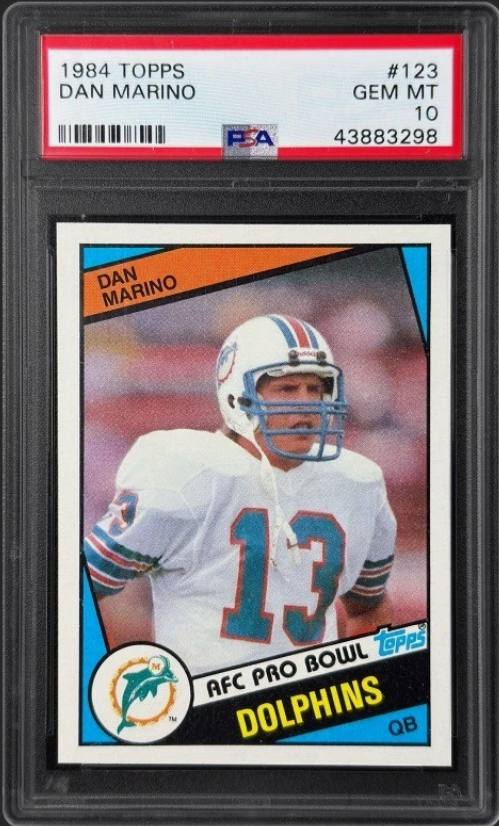 1984 Topps Dan Marino rookie card, a detailed look at the most important quarterback rookie of the 1980s