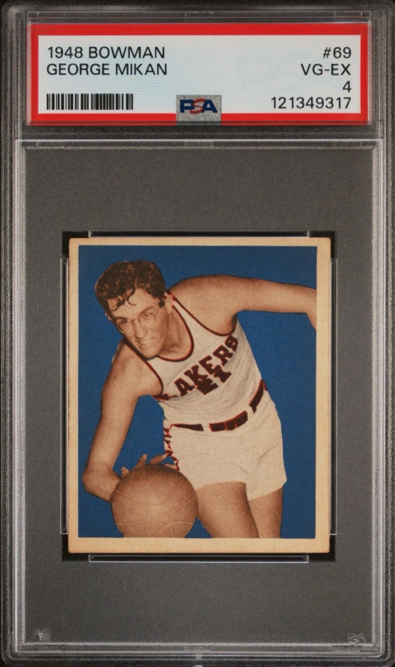 1948 Bowman George Mikan #69: the small format rookie that made basketball feel big