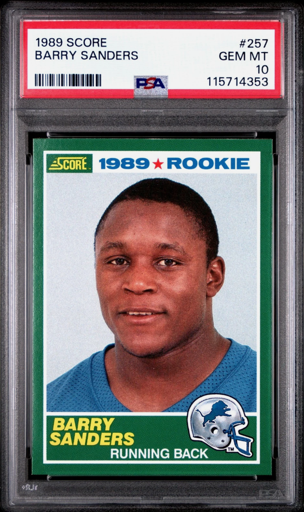 1989 Score Barry Sanders rookie card, a deep look at the card that still stops you in your tracks