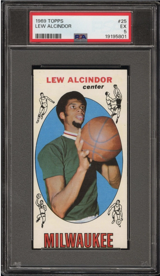 1969 Topps Lew Alcindor #25: the tall boy rookie that still towers over a showcase