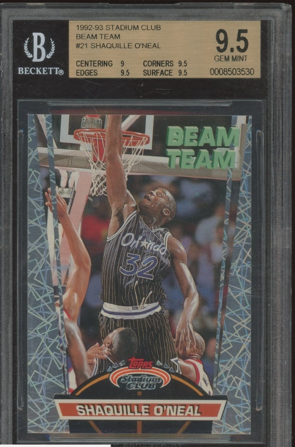 Neon lights and rookie hype: 1992-93 Stadium Club Beam Team Shaquille O’Neal #21